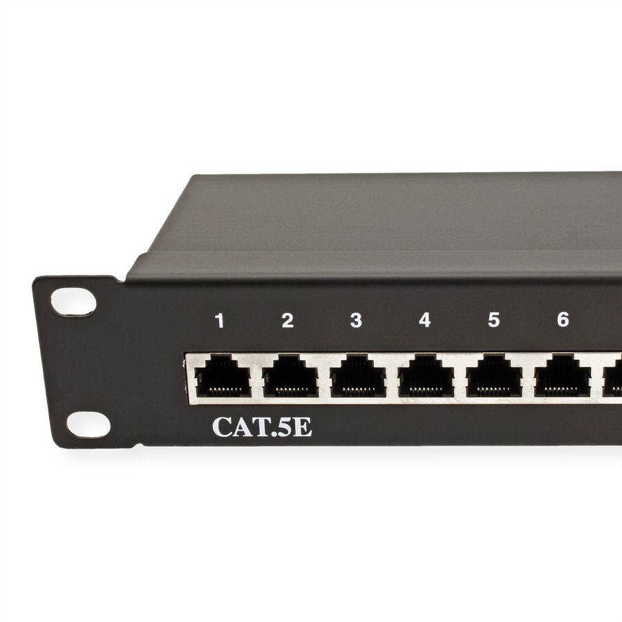 VALUE Cat.5e (Class D) 19-Zoll-Patchpanel, 24P, geschirmt, schwarz