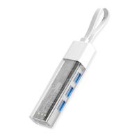ROLINE Mobiler USB 3.2 Gen 1 Hub, 4fach, Typ A+C Anschlusskabel
