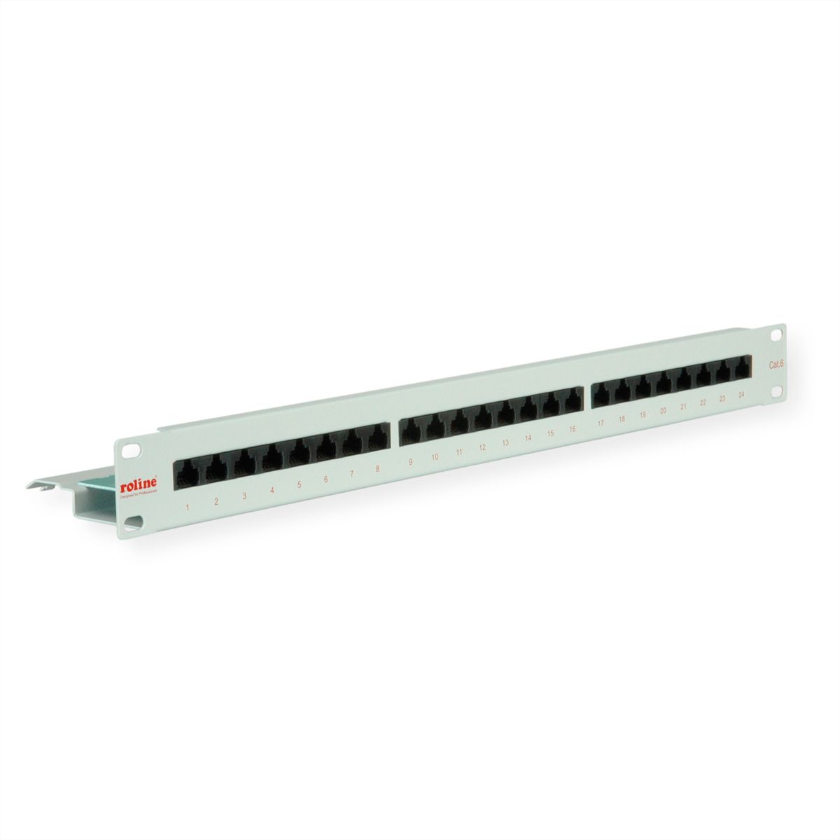 ROLINE Cat.6 (Class E) 19-Zoll-Patchpanel, 24P, ungeschirmt, grau
