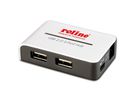 ROLINE USB 2.0 Hub "Black and White", 4 Ports, mit Netzteil