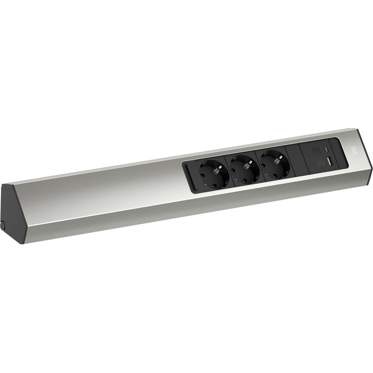 BACHMANN CASIA2 3xCEE7/3 1xUSB A/C 22W 2,0m AEH Edelstahl-Optik