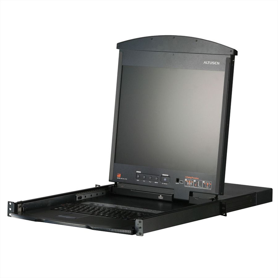 ATEN KL1508AM KVM-Switch, 43cm TFT, VGA, PS/2-USB über Kat 5, 8 Port, D, IT-Layout
