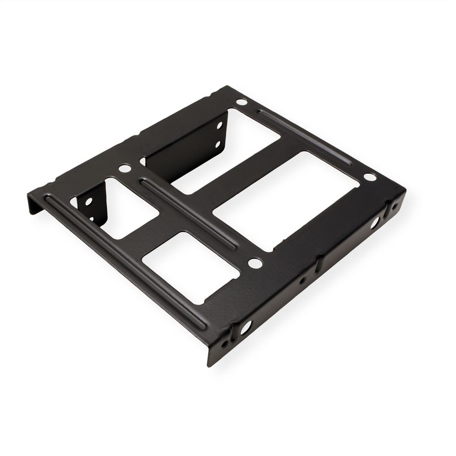 ROLINE Montageadapter, 3,5 Zoll Rahmen für 2x 2.5 HDD/SSD, Metall, schwarz