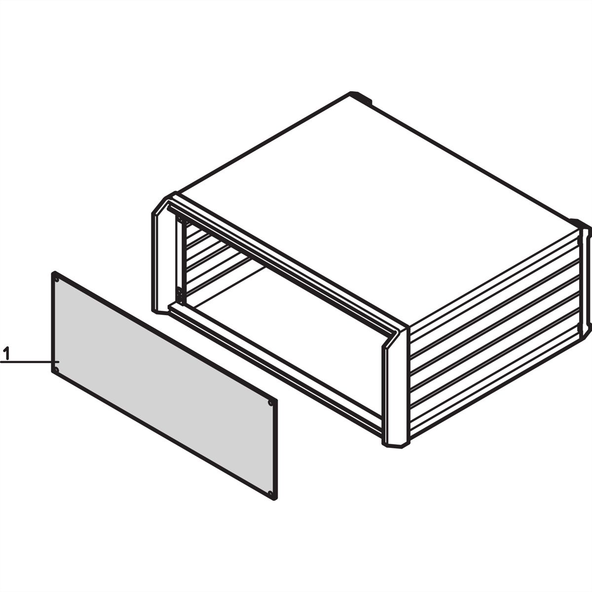 SCHROFF Frontplatte, ungeschirmt, zur Montage am Gehäuserahmen - FRONTPLATTE 3HE 42TE