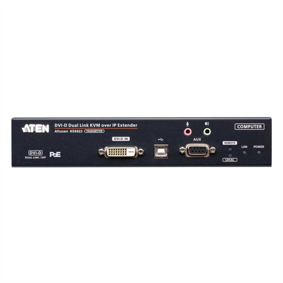 ATEN KE6922T 2K DVI-D Dual Link KVM Over IP Sender mit SFP und PoE