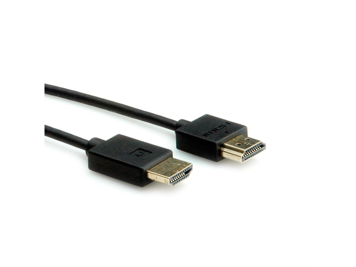 ROLINE 4K HDMI Ultra HD Kabel mit Ethernet, aktiv, ST/ST, schwarz, 2 m