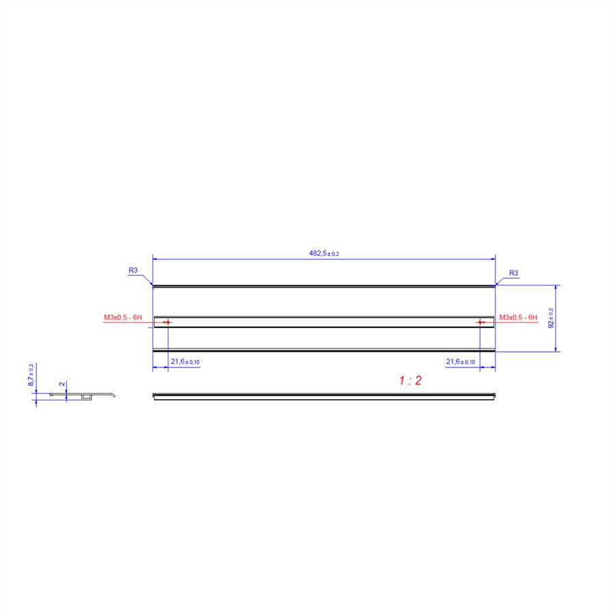 BACHMANN TOP FRAME Deckel 8-fach gestrahlt und eloxiert