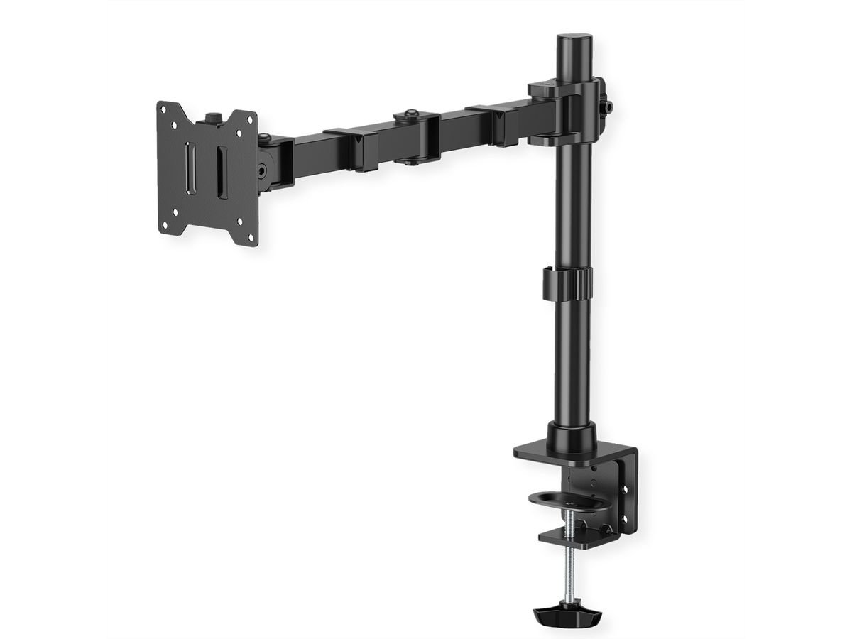VALUE Schwerlast-LCD-Arm, Trägerstange, 4 Gelenke, Tischmontage, bis 20kg