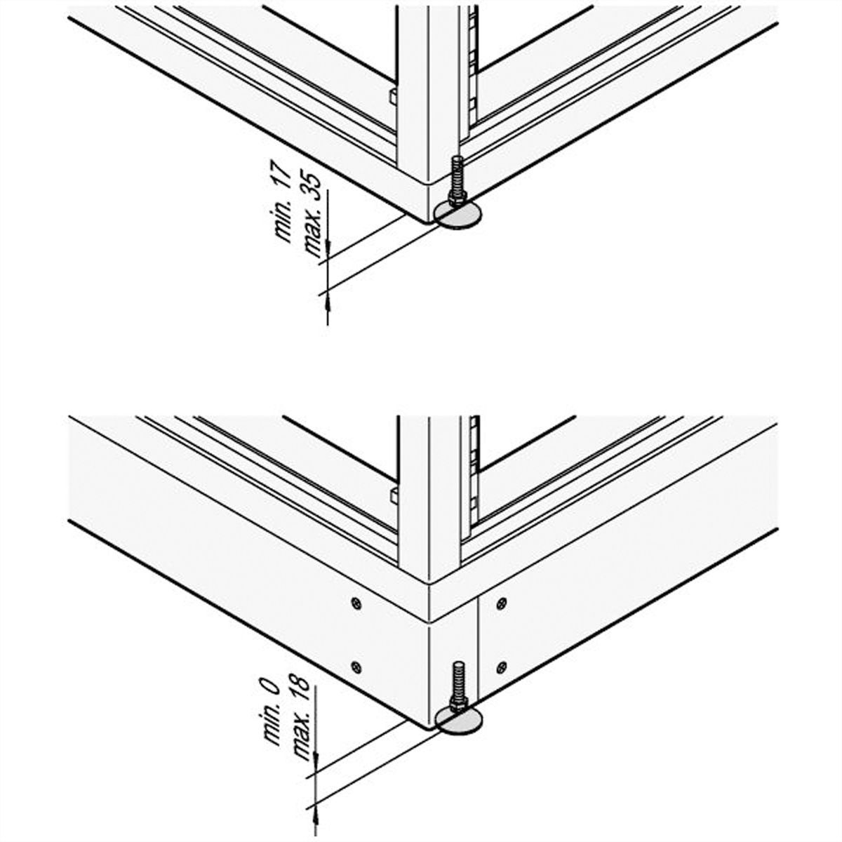 SCHROFF Nivellierfüsse - NIVELLIERFUESSE-SET 4STK