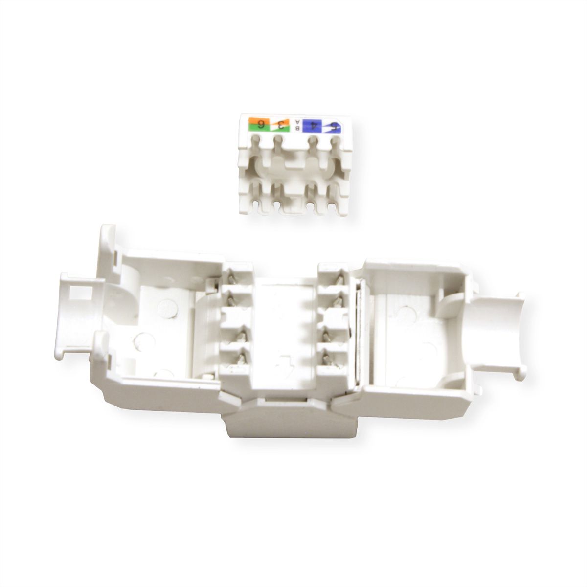 VALUE Cat.6A (Class EA) Keystone, RJ-45, ungeschirmt, werkzeuglos, weiß