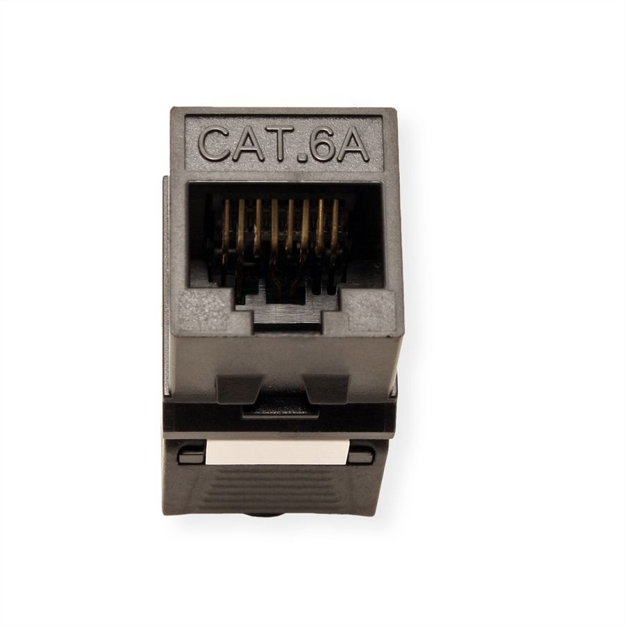 ROLINE Cat.6A (Class EA) Keystone, ungeschirmt, werkzeuglos, SLIM, schwarz