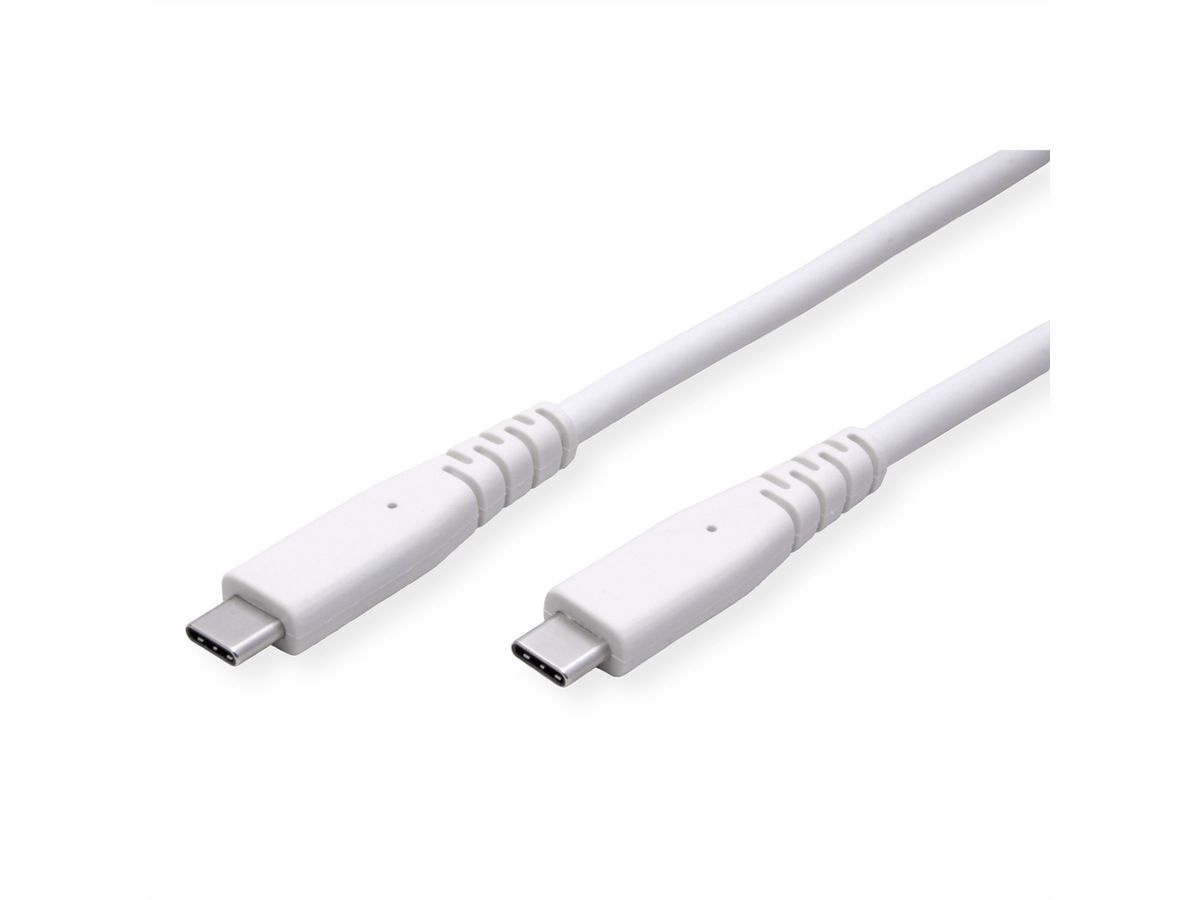 VALUE USB 3.2 Gen 2 kompatibles Kabel, C-C, ST/ST, 10Gbit/s, Emark, 60W, weiß, 3 m