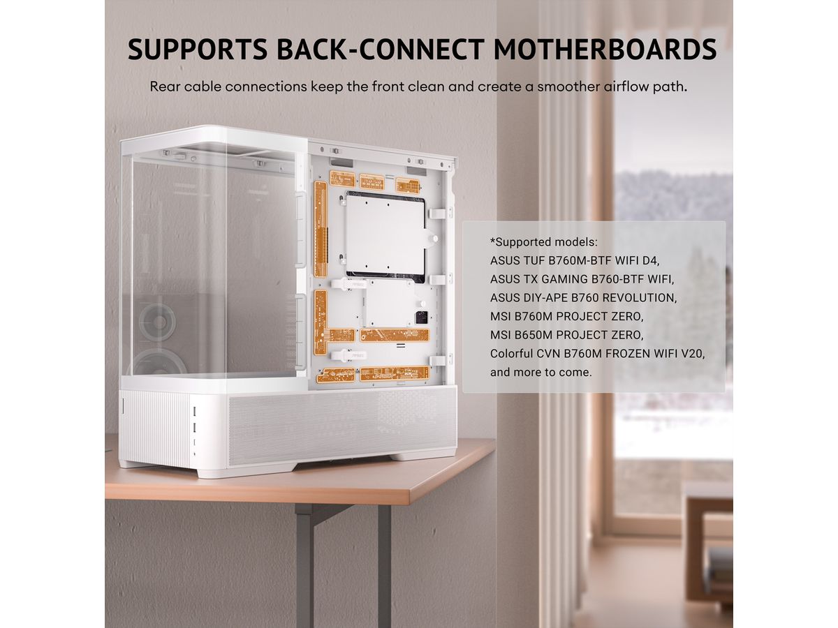 ANTEC Constellation C6 Curve Air White PC Gehäuse ATX Midi Tower, weiß