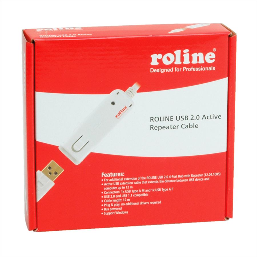 ROLINE USB 2.0 Aktives Repeater Kabel (nur für 12.04.1085), 12 m