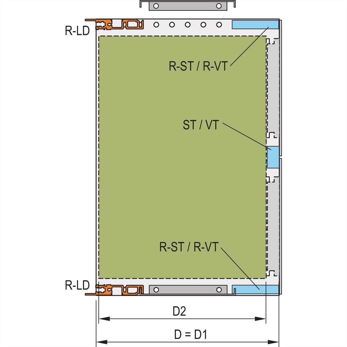 SCHROFF SEITENWD.R 6HE 277,75T (2ST)