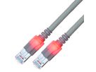 EasyLan DualBoot LED Patchkabel RJ45 S/FTP Kat.6 (Class E), mit saCon Stecker, LSOH, grau, 2,5 m