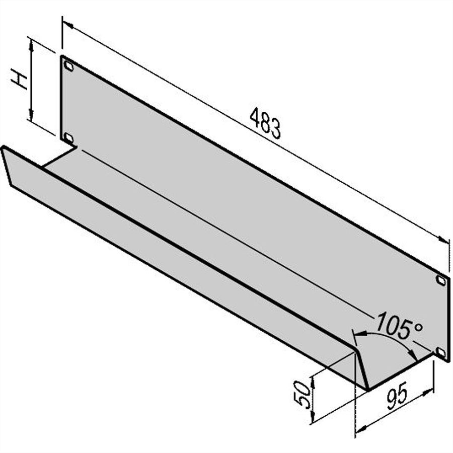 SCHROFF 19"-Frontplatte mit Kabelwanne - KABELWANNE 19" 2HE 95T