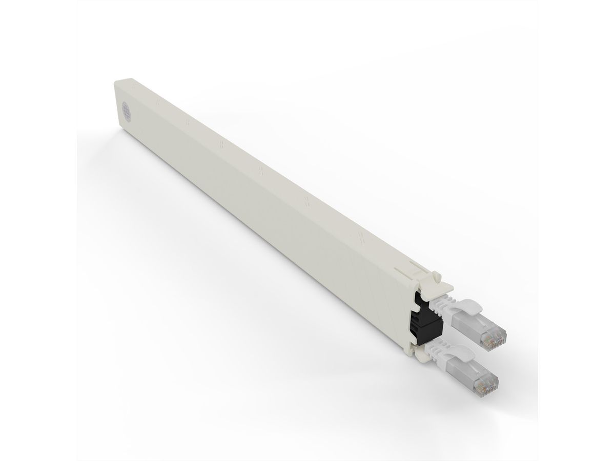 patchbox.one Kassette 8RU UTP weiß Cat.6a 0,8m