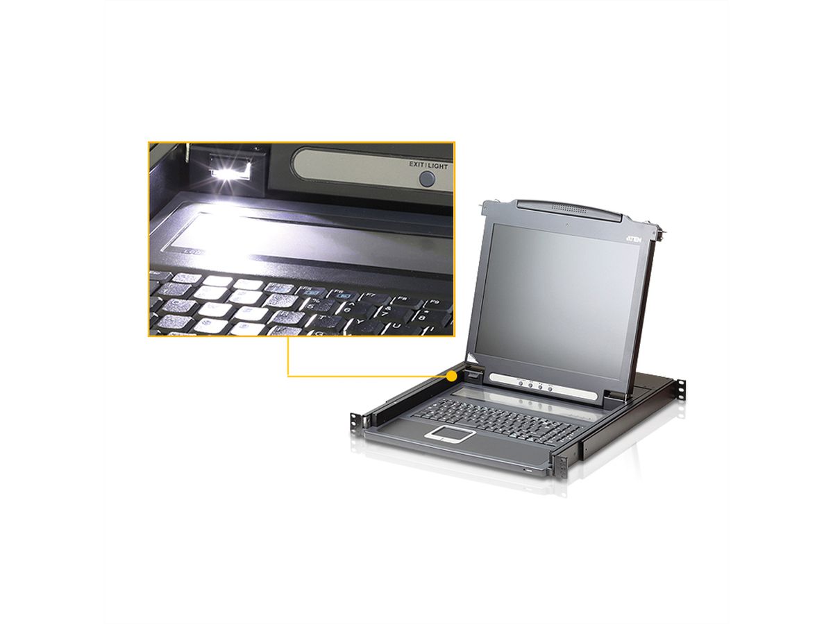 ATEN CL1000M KVM-Konsole, 43cm LCD, VGA, PS/2, DE-Layout