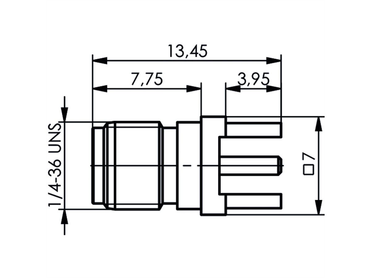 TELEGÄRTNER SMA-Buchse print vergoldet