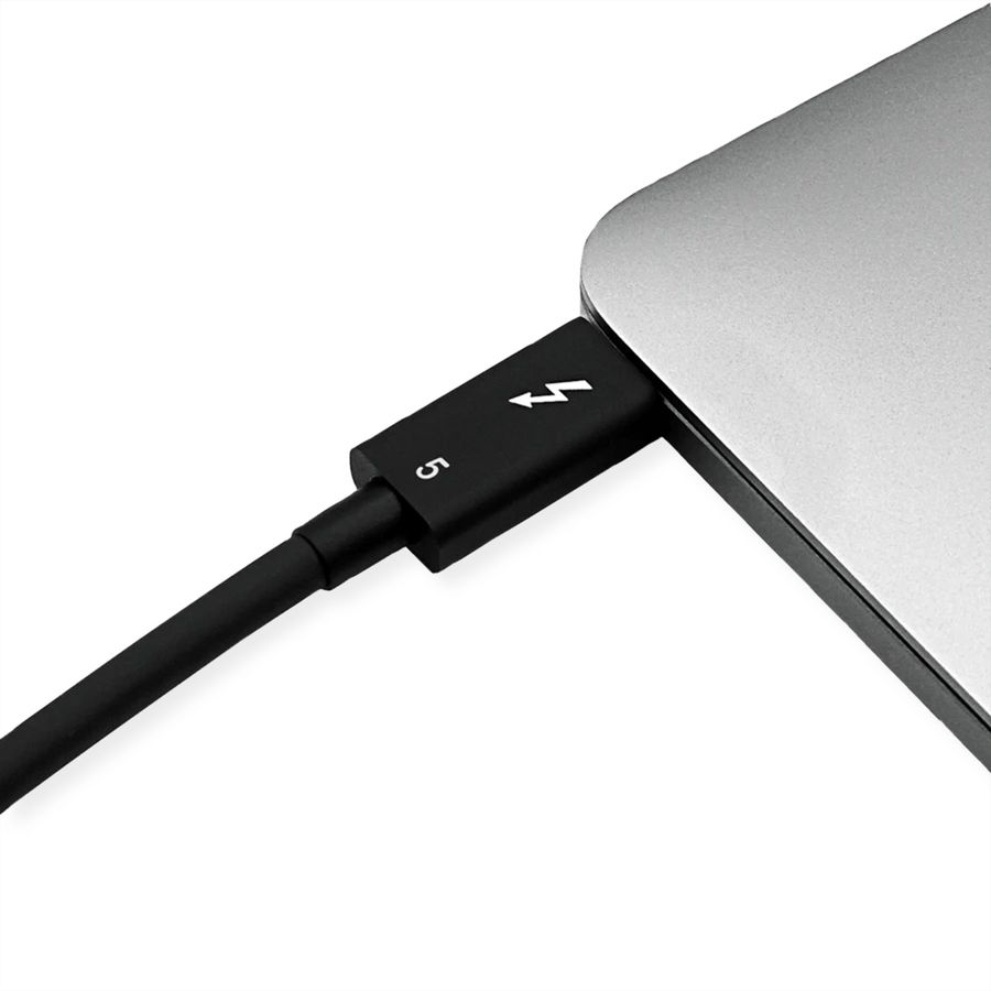 ROLINE Thunderbolt™ 5 Kabel, USB C-C, ST/ST, 8K UHD-2, 80Gbit/s, 240W, passiv, schwarz, 0,8 m