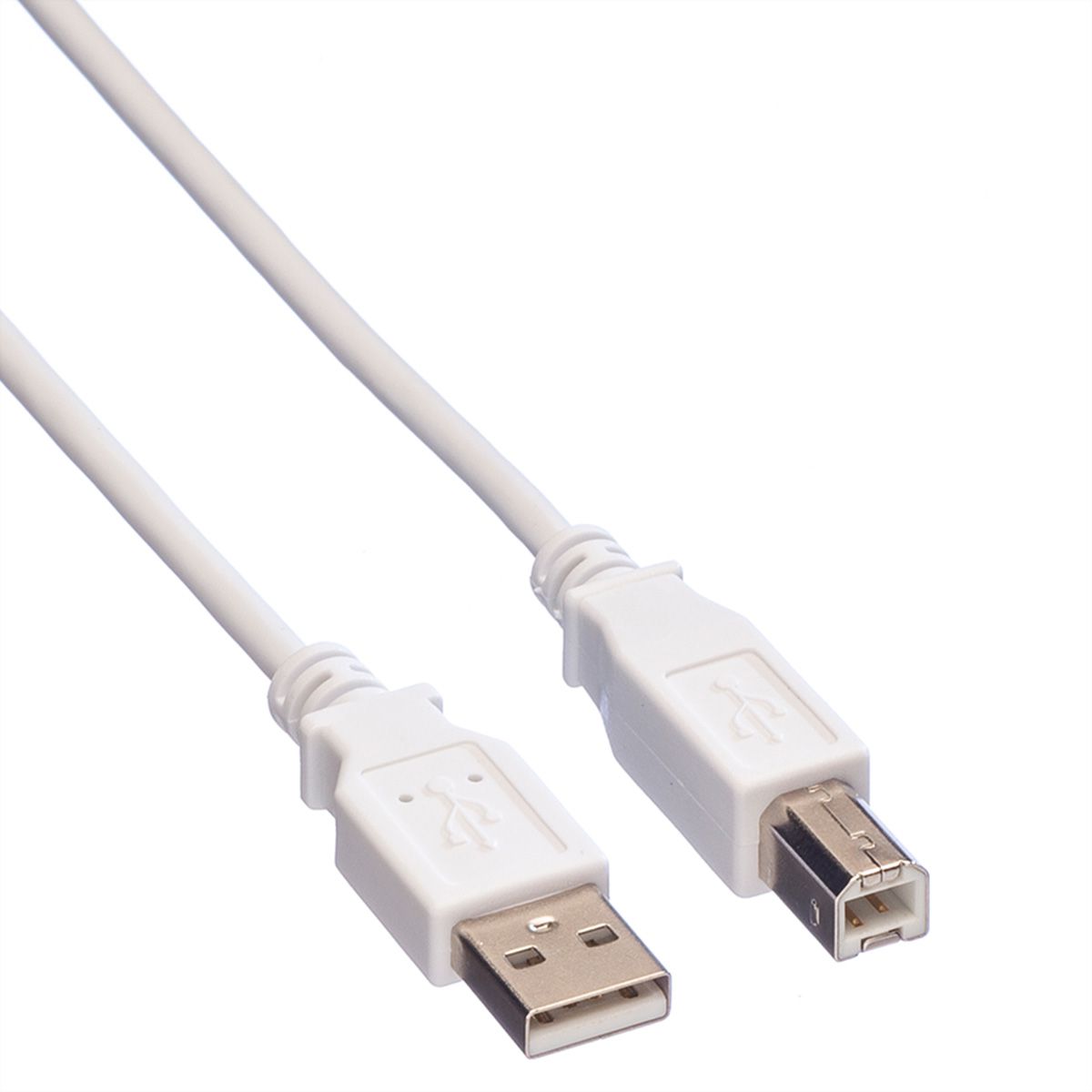 VALUE USB 2.0 Kabel, Typ A-B, weiß, 0,8 m