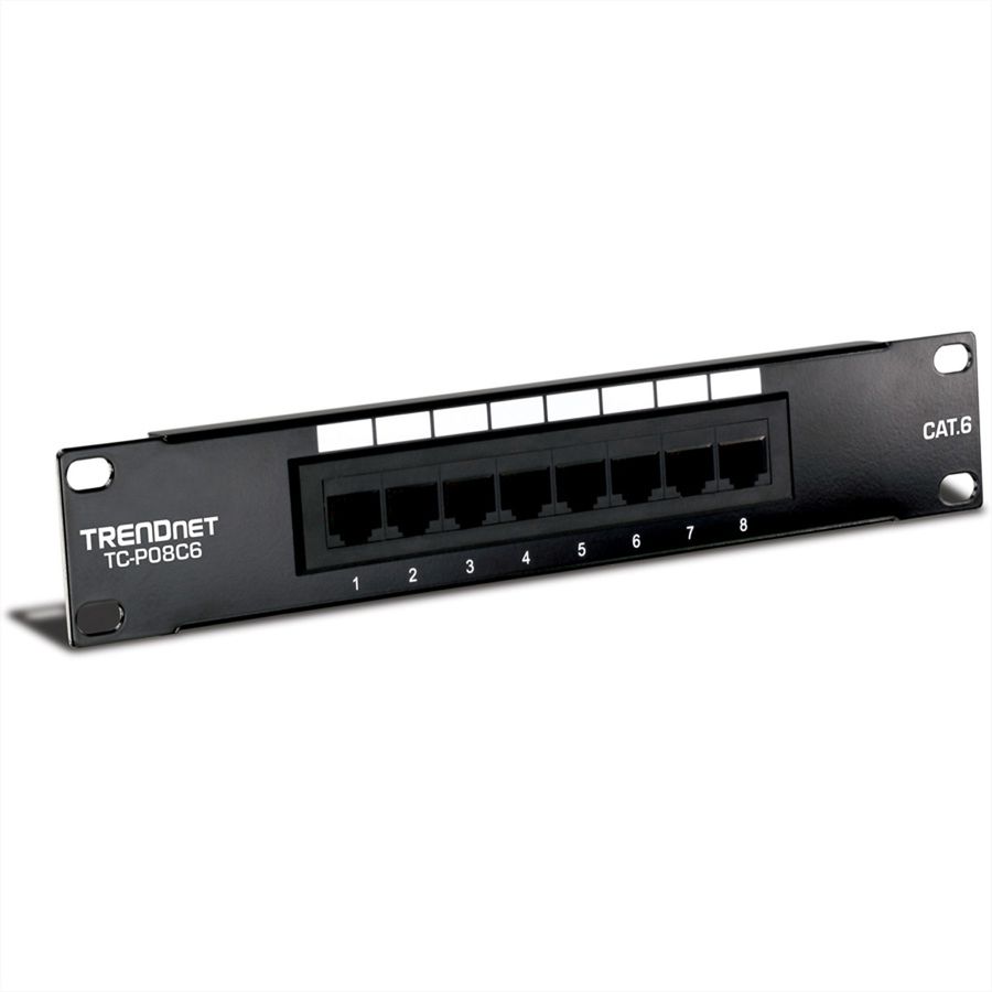 TRENDnet TC-P08C6 10" Patch Panel, 8-Port Cat. 6 Unshielded