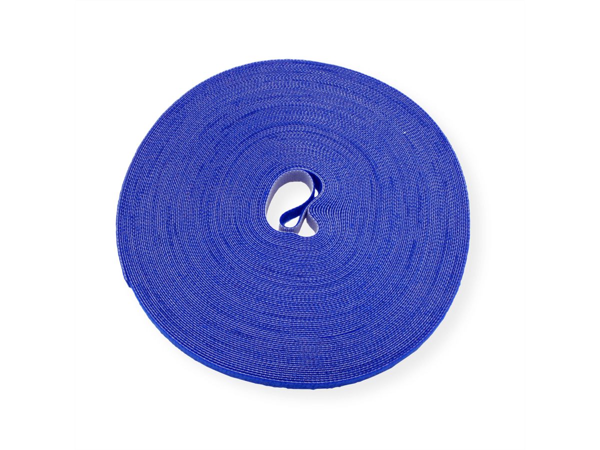 VALUE Klettband auf Rolle, 10mm, blau, 25 m