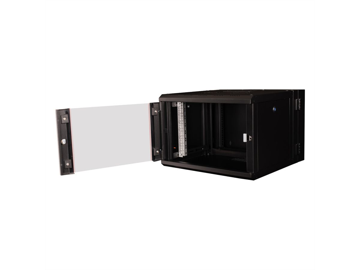 ROLINE 19-Zoll Wandgehäuse Pro 7 HE, 600x600 BxT zweiteilig schwenkbar schwarz