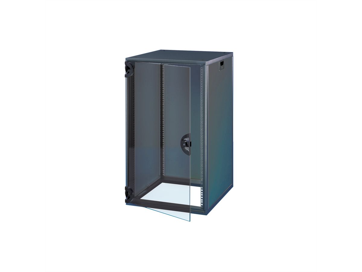 SCHROFF 19"-Schrank, mit Rauchglastür und Rückwand - NOVASTAR 16HE 553B 600T 7021
