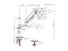 STANDARD Monitorarm zur Mastbefestigung, Mechanische Feder, 17–32 Zoll, max. 10 kg, schwarz