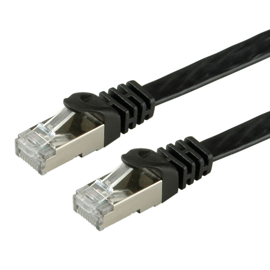 VALUE Patchkabel Cat.6 (Class E) FTP, extra-flach, schwarz, 0,5 m