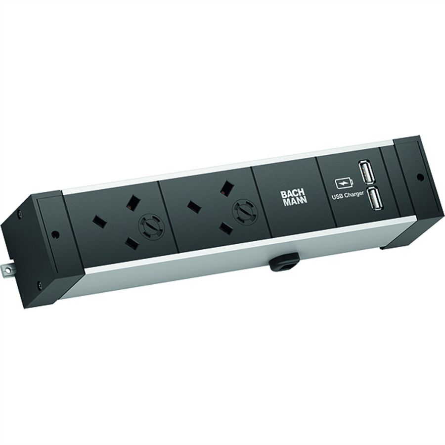 BACHMANN DESK RAIL 2xUK USB Charger, 2,0m GST18 United Kingdom