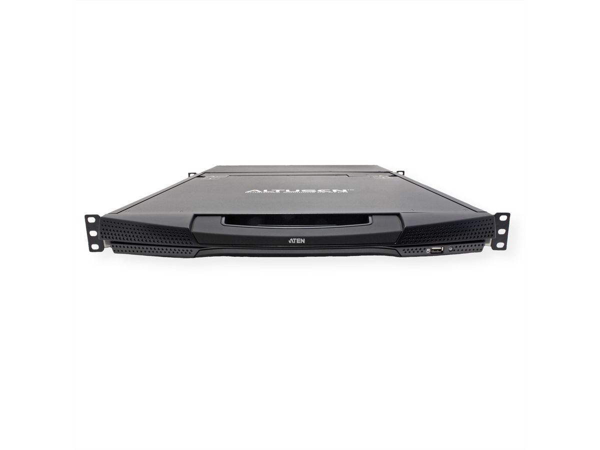 ATEN KL1516AiM KVM Over-IP Switch, 43cm TFT, VGA, PS/2-USB über Kat 5, 16 Ports, IT-Layout
