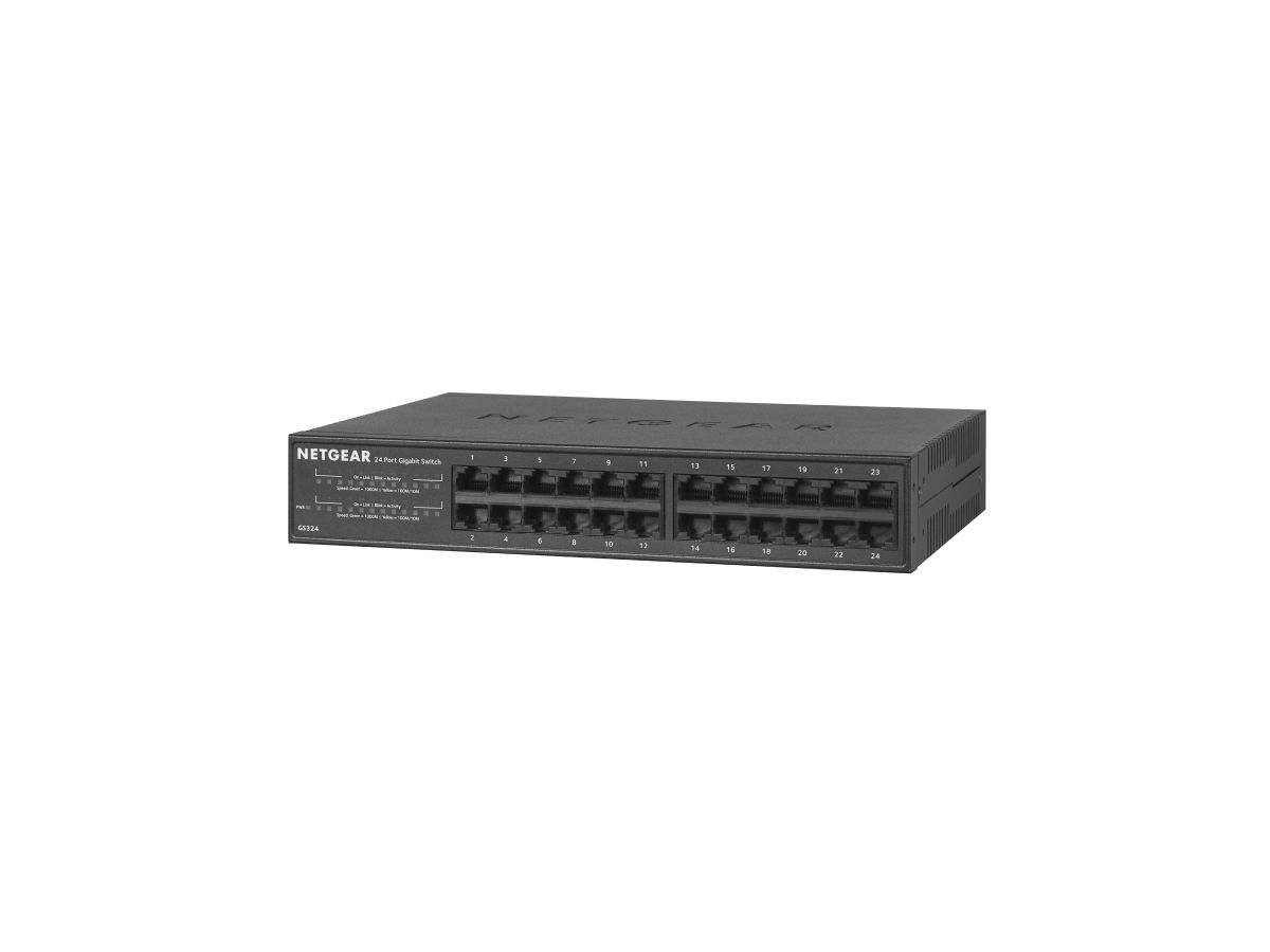 NETGEAR GS324 Unmanaged Gigabit Ethernet (10/100/1000) Schwarz