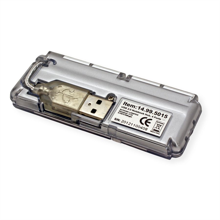 VALUE USB 2.0 Notebook Hub, 4 Ports, ohne Netzteil