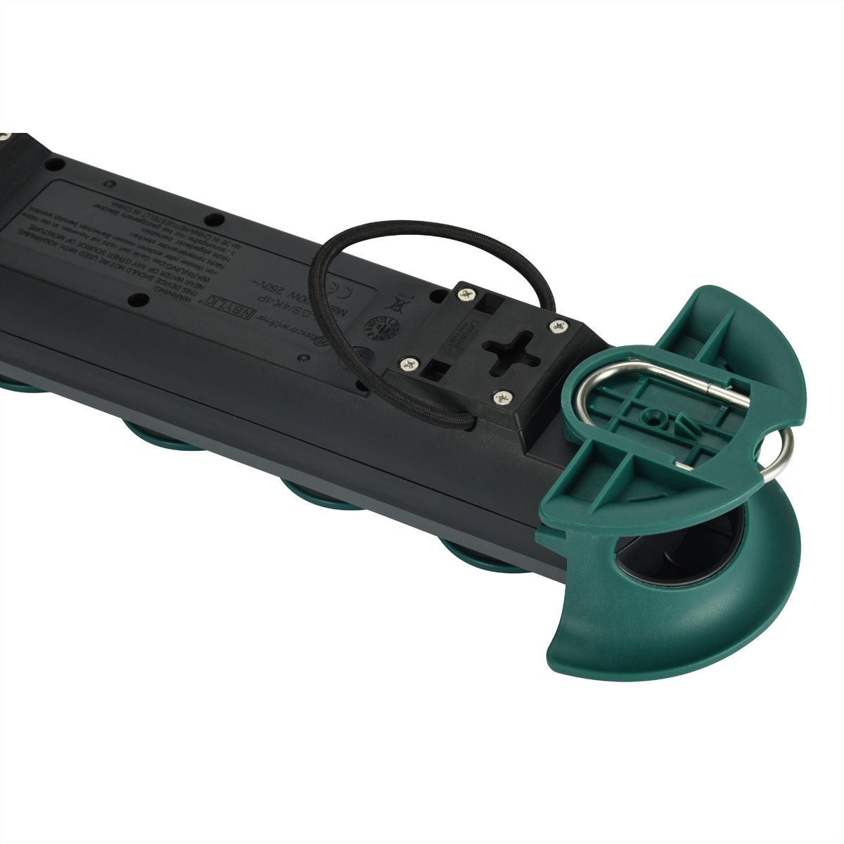 BACHMANN HOOK Outdoor 4x Schutzkontakt, Kunststoff, mit Schalter und Klappdeckeln, IP44, 4 m