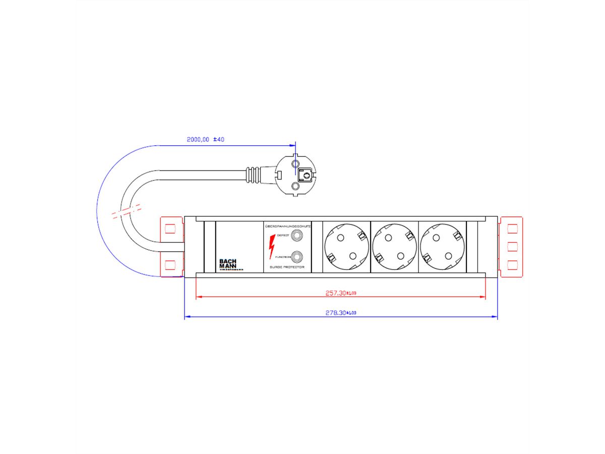 BACHMANN CONNECT LINE 3xSchutzkontakt, ÜSS