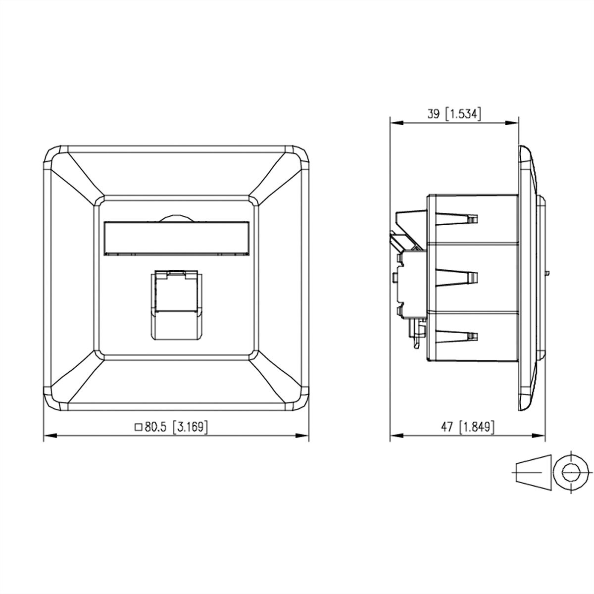 METZ CONNECT E-DAT C6A IDC Dose, 1 Port, UP, reinweiß