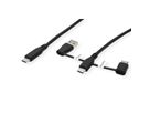 ROLINE USB 2.0 Kabel Typ C, ST/ST, mit Datenblockier-Adaptern Typ A+C, 1 m
