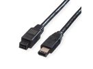 ROLINE IEEE 1394b / IEEE 1394 Kabel, 9/6polig, schwarz, 1,8 m