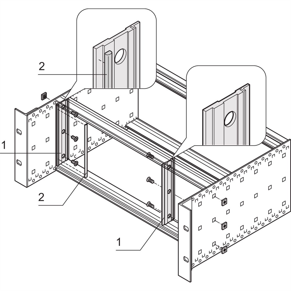 SCHROFF EMV-Schirmung zwischen Frontplatte und Seitenwand (vertiefter Einbau), für Textildichtung
