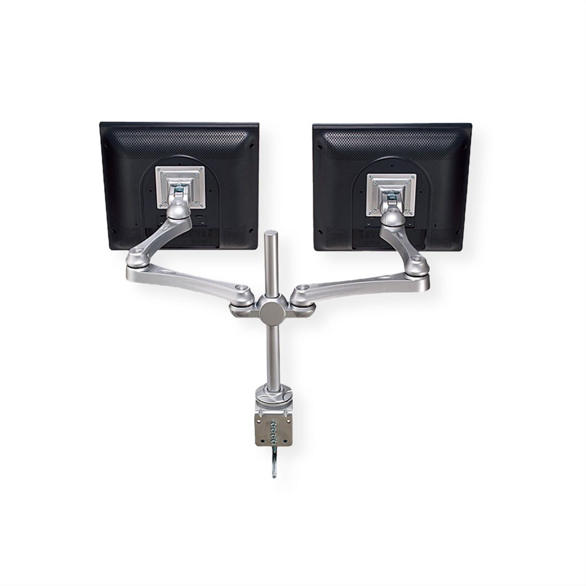ROLINE LCD-Doppelarm Trägerstange, 4 Gelenke, Tischmontage, bis 16 kg