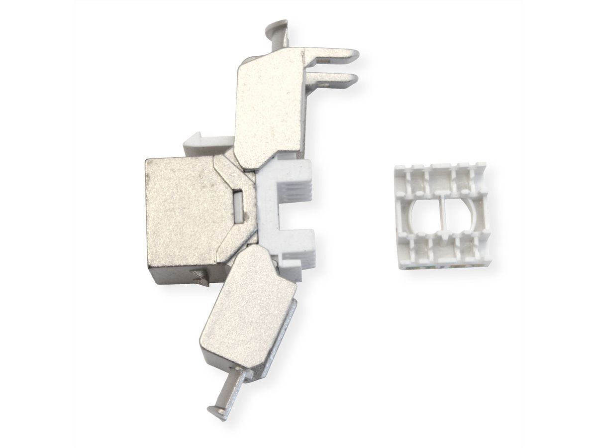 VALUE Kat.8 (Class I) Keystone, geschirmt, werkzeuglos, silberfarben