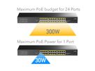 CUDY GS1028PS2 24-Port Gigabit PoE+ Switch 2 SFP Ports 300W