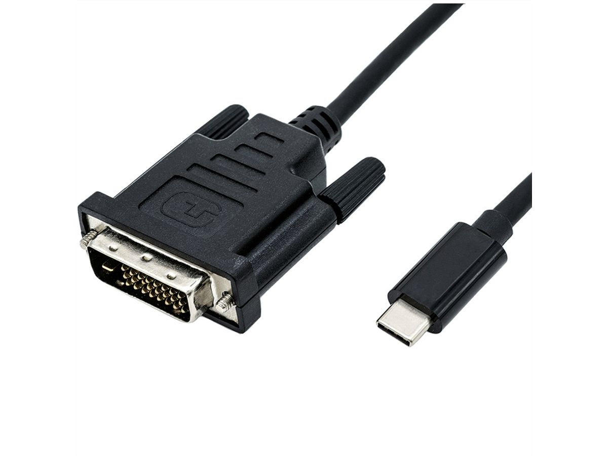 ROLINE USB Typ C - DVI Adapterkabel, ST/ST, 1 m