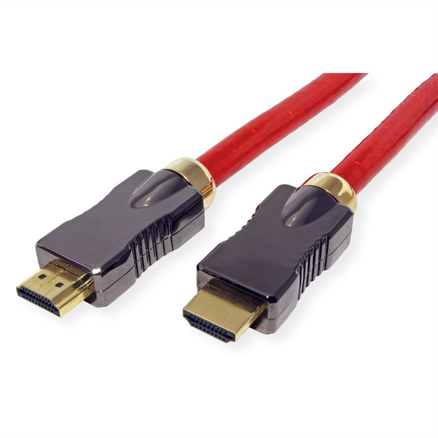 ROLINE 8K HDMI Ultra HD Kabel mit Ethernet, ST/ST, rot, 2 m