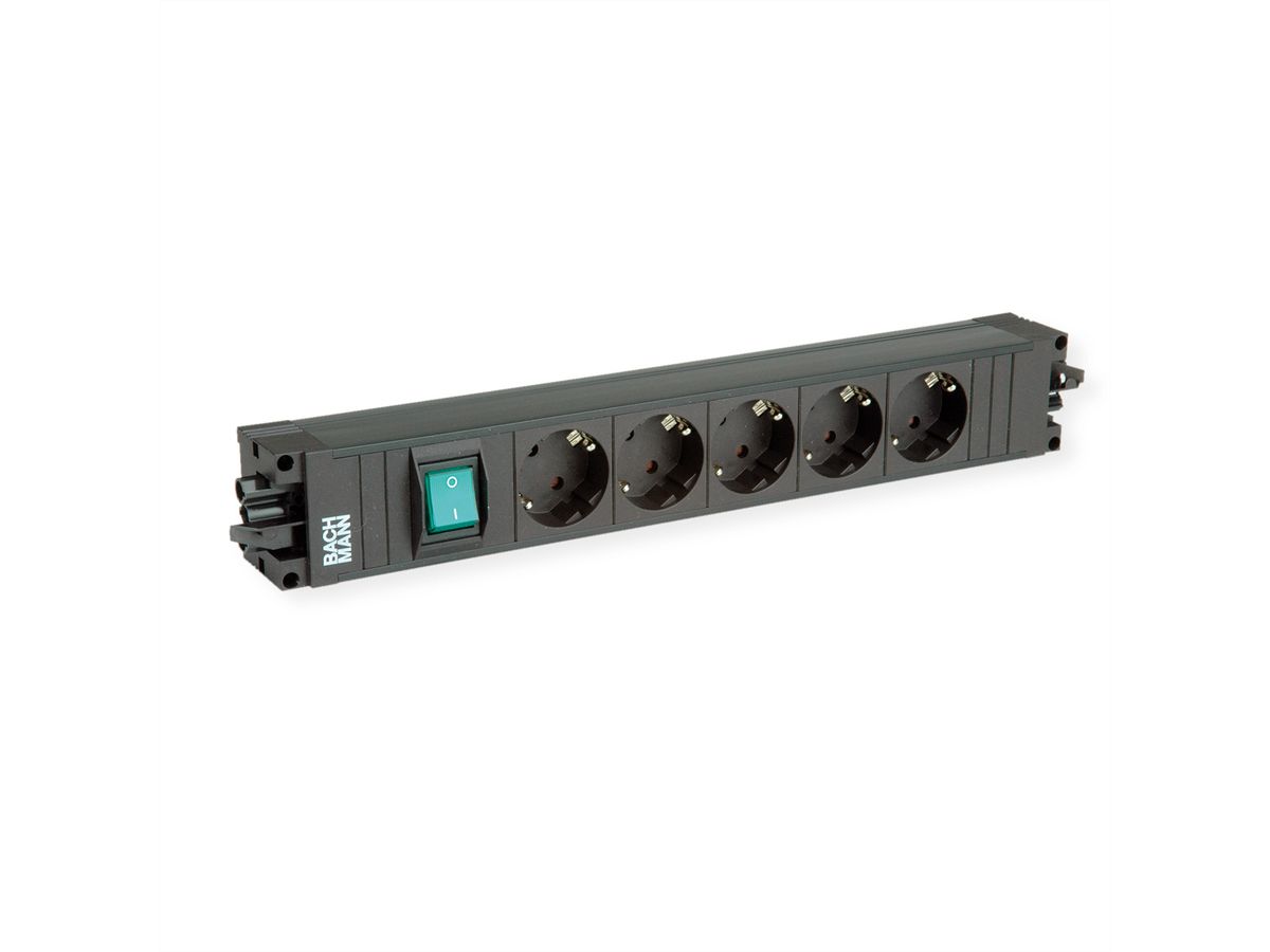 BACHMANN STEP BASE 5xCEE7/3 GST18, mit Schalter, schwarz