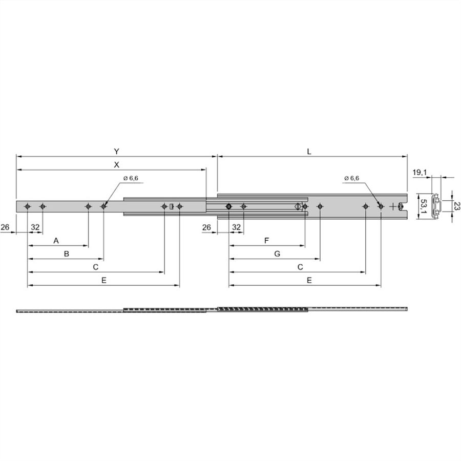 SCHROFF Universal 2 HE, Schwerlast Teleskopschiene - TELESKOPSCH.UNI.2HE 300T(2X)