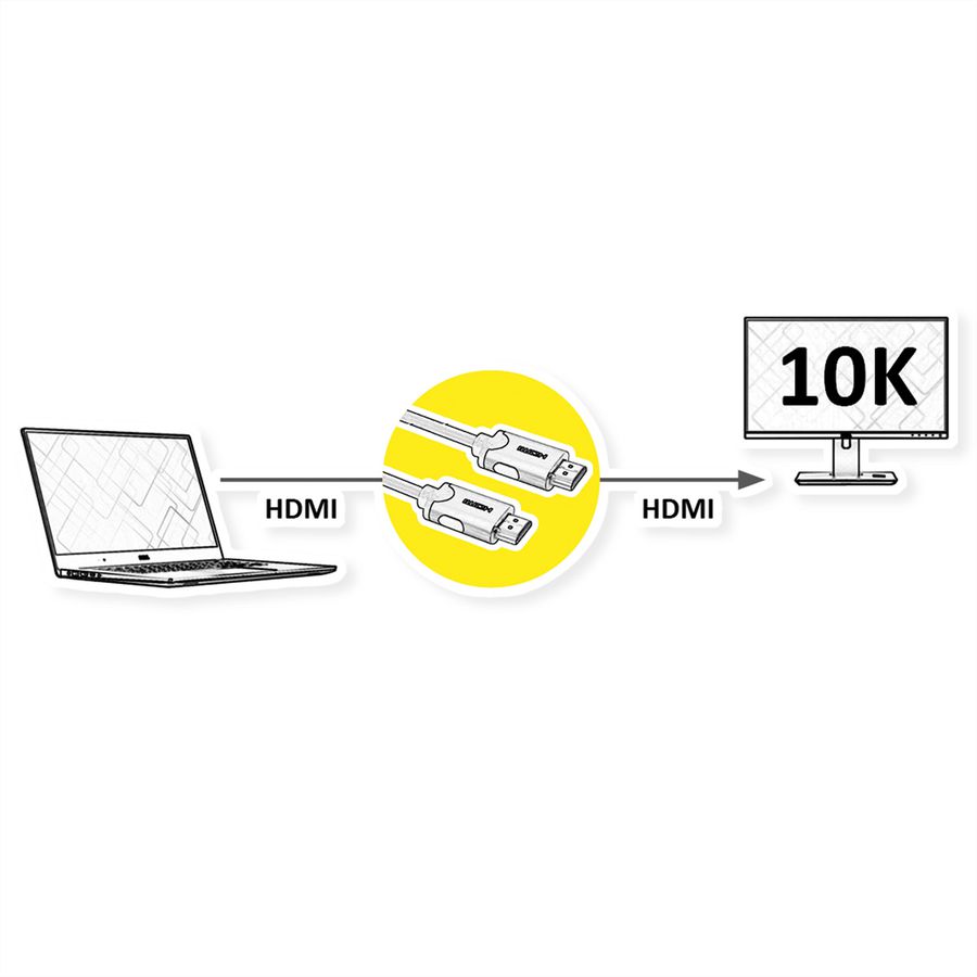 VALUE 10K HDMI Ultra High Speed Kabel, ST/ST, schwarz, 1 m